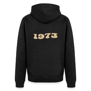 1973 Vintage Birthday Groovy Vintage Retro 1973 - Unisex Premium Organic Zip Hoodie - black - Back - Nico (187cm)