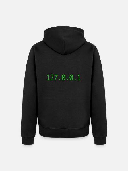 My 127.0.0.0.1 Is My Castle - Unisex Premium Organic Zip Hoodie - black