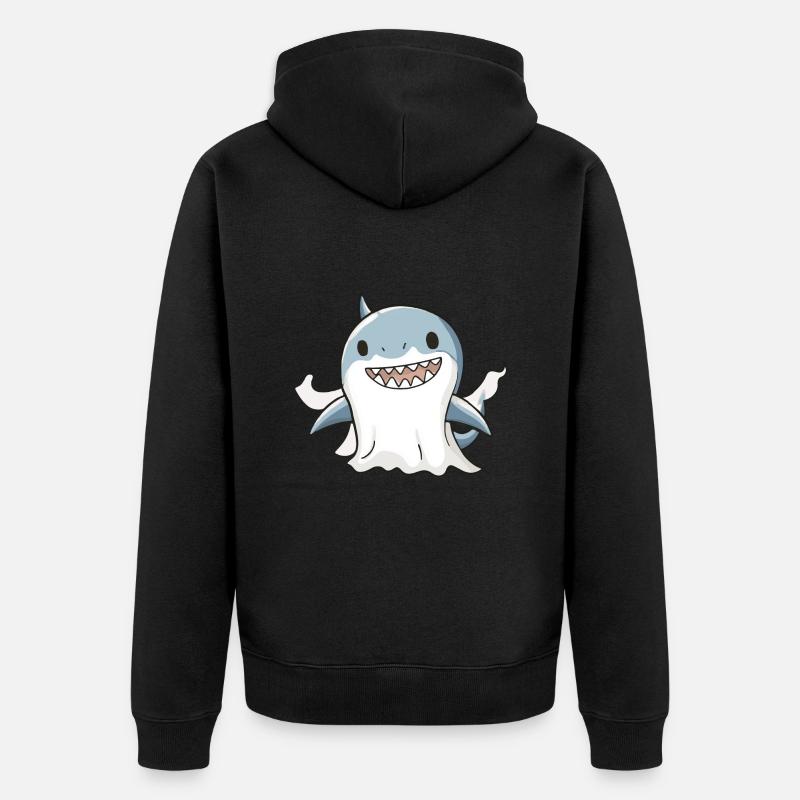 Hai Halloween Comic Geist - Unisex Premium Bio Zip Hoodie - Schwarz