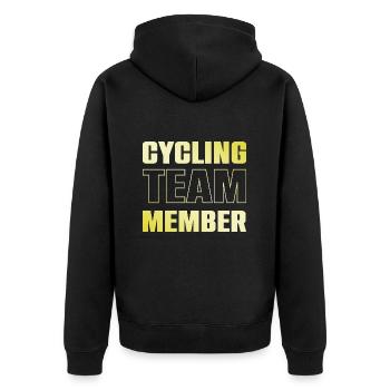 Cycling Team - Unisex Premium Organic Zip Hoodie - black - Back - Nico (187cm)