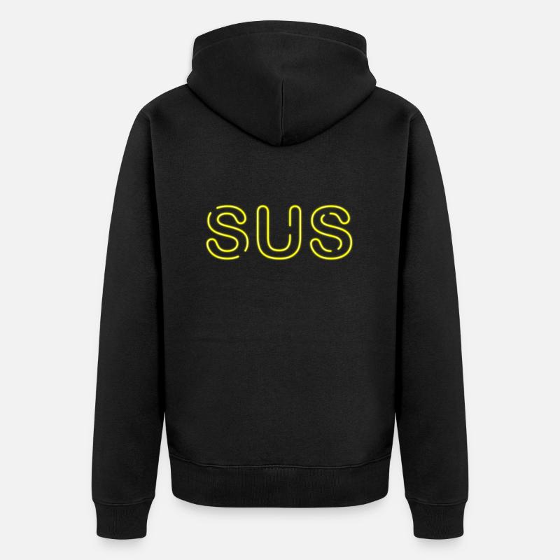 Sus - Jugendwort - Unisex Premium Bio Zip Hoodie - Schwarz