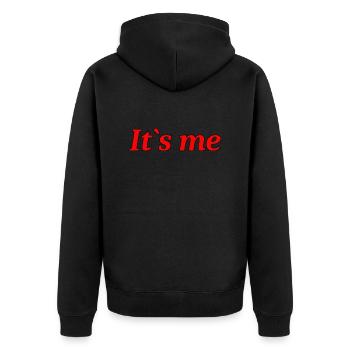 it's me - Unisex Premium Bio Zip Hoodie - Schwarz - Hinten - Nico (187cm)