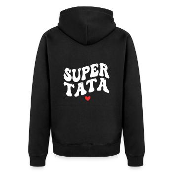 Super Tata, Tante Cadeau, Meilleure Tata - Veste à capuche bio Premium Unisexe - noir - Dos - Nico (187cm)