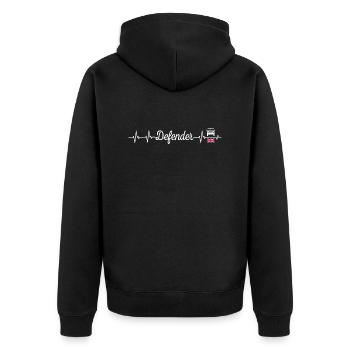 Heart Beat Landy Defender - Unisex Premium Organic Zip Hoodie - black - Back - Nico (187cm)