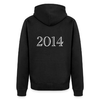 2014 - Geschenk geboren 2014 - Unisex Premium Bio Zip Hoodie - Schwarz - Hinten - Nico (187cm)