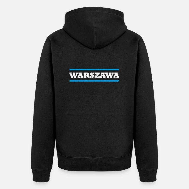 Warschau - Unisex Premium Bio Zip Hoodie - Schwarz