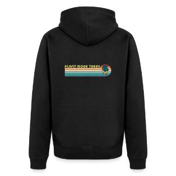 Plant more trees Umweltschutz Erde Klimawandel - Unisex Premium Bio Zip Hoodie - Schwarz - Hinten - Nico (187cm)