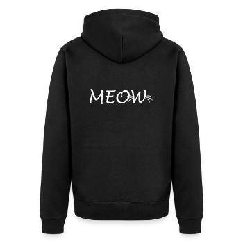 Katze Kater Haustier - Unisex Premium Bio Zip Hoodie - Schwarz - Hinten - Nico (187cm)