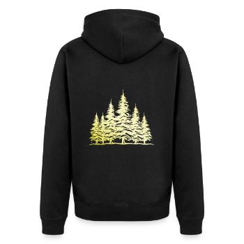 Arbre de la forêt Or - Veste à capuche bio Premium Unisexe - noir - Dos - Nico (187cm)
