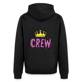 Crew Grafik - Unisex Premium Bio Zip Hoodie - Schwarz - Hinten - Nico (187cm)