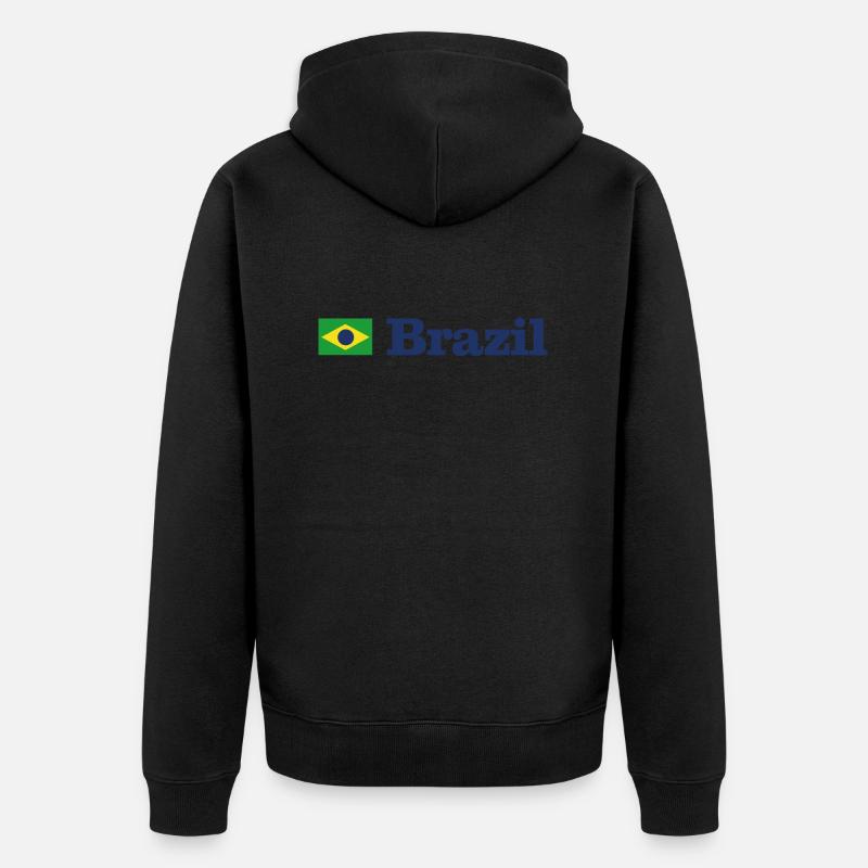 Brazil - Unisex Premium Bio Zip Hoodie - Schwarz