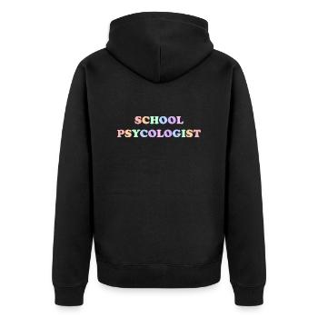 School Psycologist - Unisex Premium Organic Zip Hoodie - black - Back - Nico (187cm)