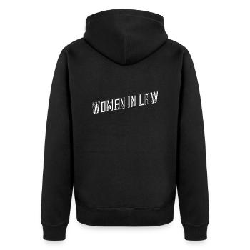 Frauen im Recht - Unisex Premium Bio Zip Hoodie - Schwarz - Hinten - Nico (187cm)