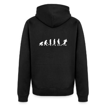 Évolution du football - Veste à capuche bio Premium Unisexe - noir - Dos - Nico (187cm)