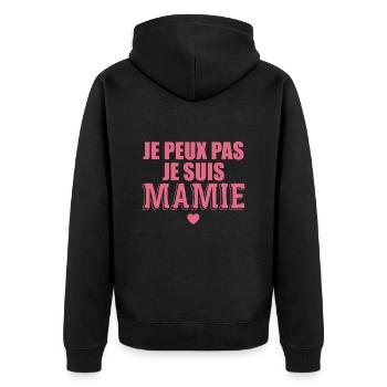 Je Peux Pas Je Suis Mamie Cadeau Mamie - Veste à capuche bio Premium Unisexe - noir - Dos - Nico (187cm)