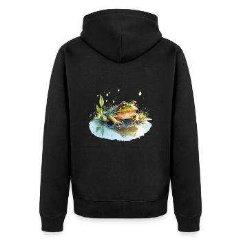 Les grenouilles vertes font un concert bruyant - Veste à capuche bio Premium Unisexe - noir - Dos - Nico (187cm)