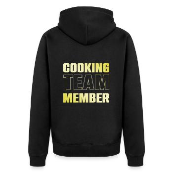 Cooking Team - Unisex Premium Bio Zip Hoodie - Schwarz - Hinten - Nico (187cm)