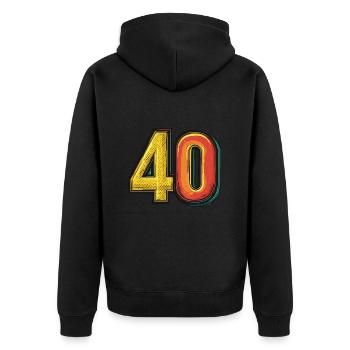 40 Nombre Coloré - Veste à capuche bio Premium Unisexe - noir - Dos - Nico (187cm)