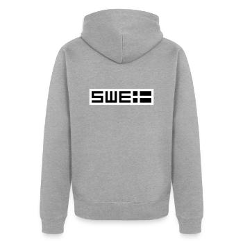 Tactique suédoise - Veste à capuche bio Premium Unisexe - gris chiné - Dos - Nico (187cm)
