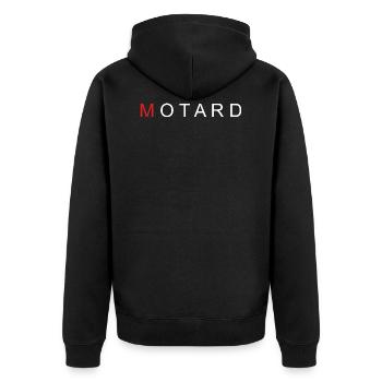 Moto Cross - Unisex Premium Bio Zip Hoodie - Schwarz - Hinten - Nico (187cm)