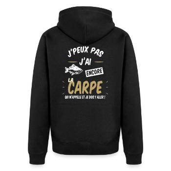 carpe cadeau carpiste - Veste à capuche bio Premium Unisexe - noir - Dos - Nico (187cm)