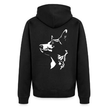 Australien Boeuf Chien Silhouette Chiens Wilsigns - Veste à capuche bio Premium Unisexe - noir - Dos - Nico (187cm)