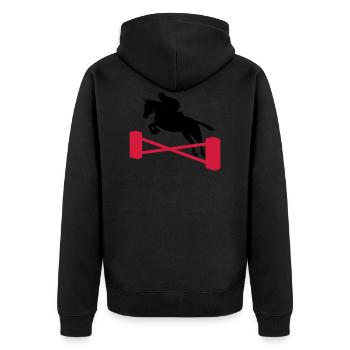 show jumping - Unisex Premium Organic Zip Hoodie - black - Back - Nico (187cm)