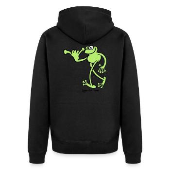 Hawaiian Frog - Unisex Premium Organic Zip Hoodie - black - Back - Nico (187cm)