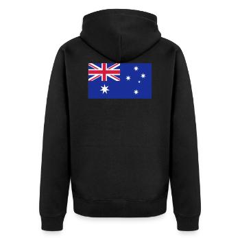 Australien - Unisex Premium Bio Zip Hoodie - Schwarz - Hinten - Nico (187cm)