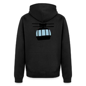 Gondel - Unisex Premium Bio Zip Hoodie - Schwarz - Hinten - Nico (187cm)