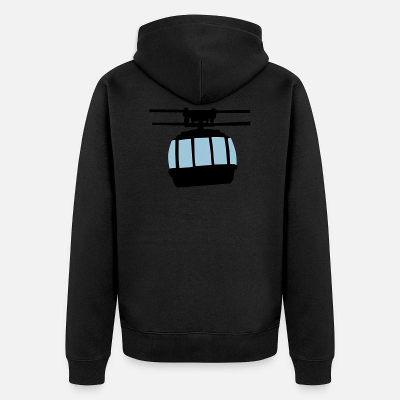 Gondel - Unisex Premium Bio Zip Hoodie - Schwarz