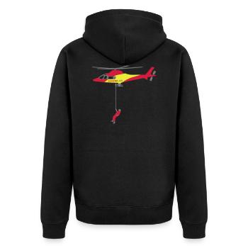 Taubergung Schenk Hubschrauber - Unisex Premium Bio Zip Hoodie - Schwarz - Hinten - Nico (187cm)