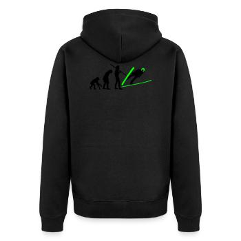Skispringer - Unisex Premium Bio Zip Hoodie - Schwarz - Hinten - Nico (187cm)