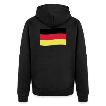 Deutschland Fahne Flagge Deutschlandfahne - Unisex Premium Bio Zip Hoodie - Schwarz - Hinten - Nico (187cm)