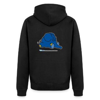 L’éléphant - Dormir - Veste à capuche bio Premium Unisexe - noir - Dos - Nico (187cm)