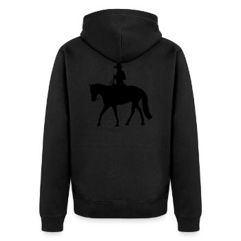 Western-Pleasure-Girl - Unisex Premium Bio Zip Hoodie - Schwarz - Hinten - Nico (187cm)