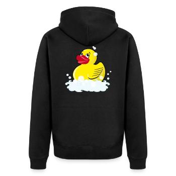 Quitsch canard en caoutchouc de canard de bain - Veste à capuche bio Premium Unisexe - noir - Dos - Nico (187cm)