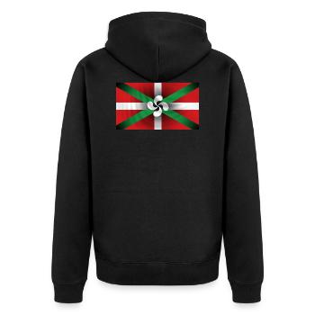 ikurrina - Unisex Premium Organic Zip Hoodie - black - Back - Nico (187cm)