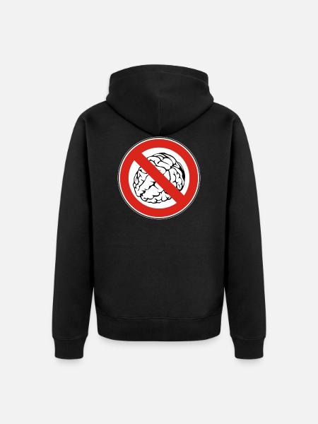 NO BRAIN - Unisex Premium Organic Zip Hoodie - black