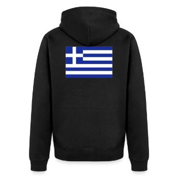 Griechenland - Unisex Premium Bio Zip Hoodie - Schwarz - Hinten - Nico (187cm)