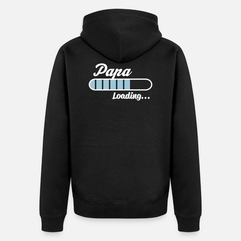 Papa Loading... - Unisex Premium Bio Zip Hoodie - Schwarz
