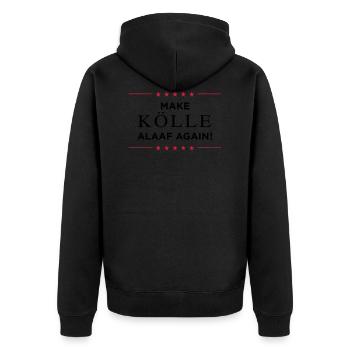 Make Kölle Alaaf again! - Unisex Premium Bio Zip Hoodie - Schwarz - Hinten - Nico (187cm)