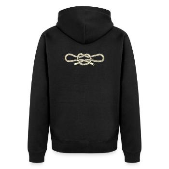 Narkos - Knoten der Handschellen - Unisex Premium Bio Zip Hoodie - Schwarz - Hinten - Nico (187cm)