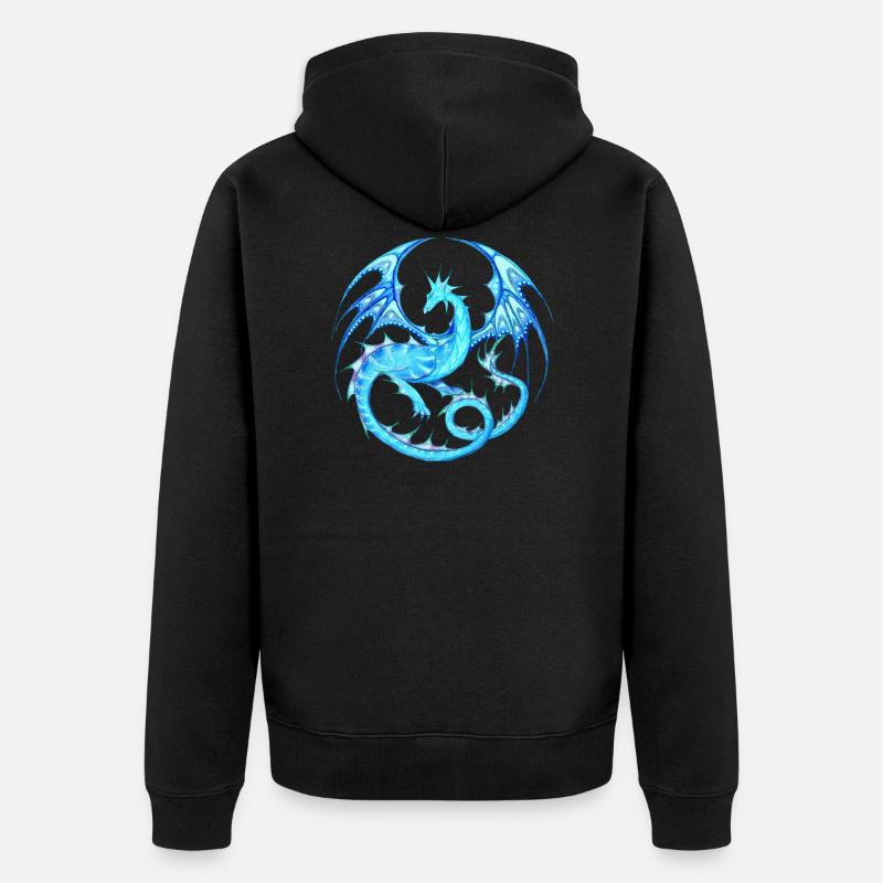 Drachenmandala_Eisdrache - Veste à capuche bio Premium Unisexe - noir