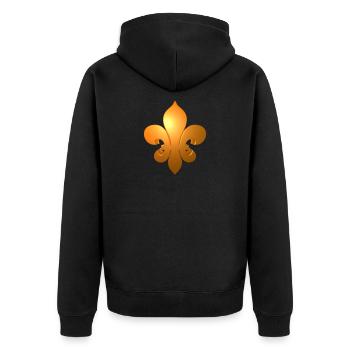 Fleur de Lys lily symbol gold - Veste à capuche bio Premium Unisexe - noir - Dos - Nico (187cm)