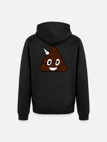 Unicorn Kackhaufen - Unisex Premium Organic Zip Hoodie - black