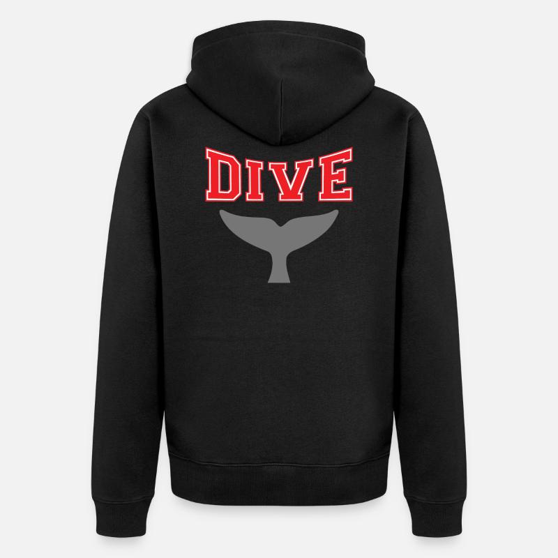 SCUBA DIVE WHALE PLONGEE - Veste à capuche bio Premium Unisexe - noir