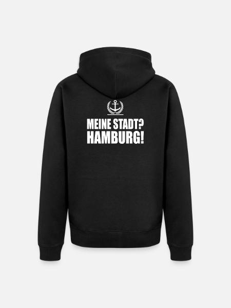 Hamburg - Unisex Premium Bio Zip Hoodie - Schwarz