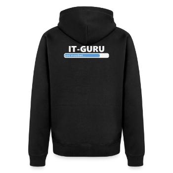 Installiere IT Guru (1000) - Unisex Premium Bio Zip Hoodie - Schwarz - Hinten - Nico (187cm)