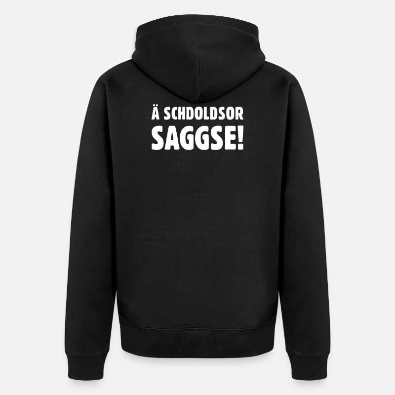 Ä schdoldsor Saggse! - Unisex Premium Bio Zip Hoodie - Schwarz